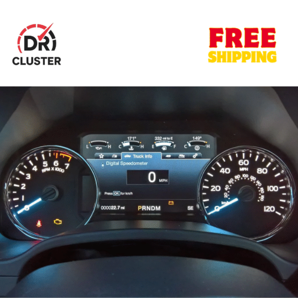 Ford F-150 8.0" Digital Speedometer Cluster Upgrade – OEM Plug-and-Play Instrument Cluster Programmed for VIN and Mileage by DR.CLUSTER